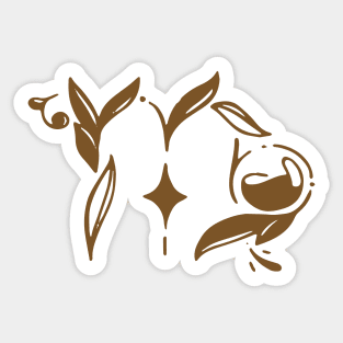 brownish Virgo floral zodiac sign Sticker